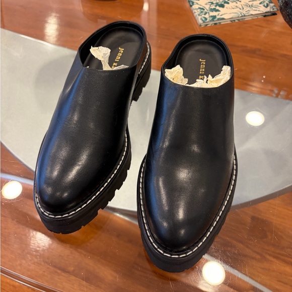 Jenni Kayne Leather Lug Mules Size 9 Black 39 NWOB - Picture 4 of 15